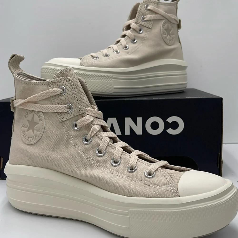 Converse Women's A12812C CTAS MOVE HI LIGHT DUNE/EGRET/PAPYRUS Sneakers Platform